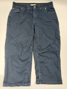 Woman Within Modern Fit Cropped Jeans 14W Blau Weites Bein Stretchbund - Bild 1 von 15