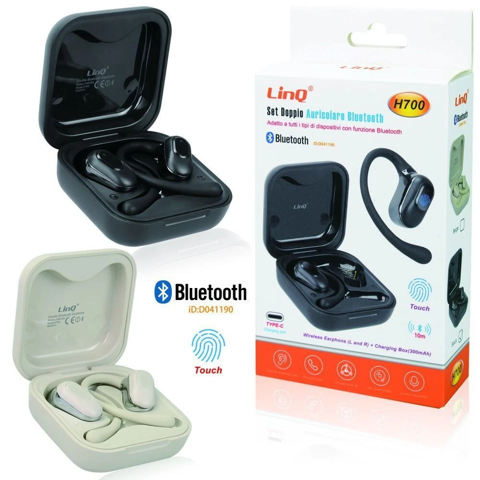 Set Doppio Auricolare Bluetooth Con Box Di Ricarica Linq H700 - Immagine 1 di 1