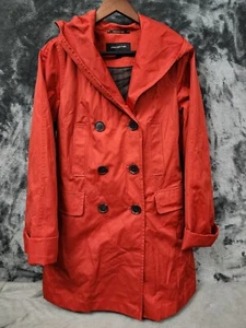 Women's Jones New York Peacoat Jacket Red/Orange Meduim Button Down Closure - Picture 1 of 15