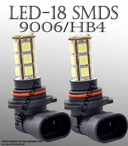 9006 HB4 Xenon Bright LED 18 SMD Super White Bulbs 6000K Fit Fog Light Only 508O - Picture 1 of 7