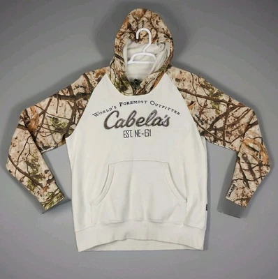 Cabelas Sudadera con Capucha Para Mujer Talla Mediana Camuflada Sudadera con Capucha Pullover Camisa Deletrear Foto 1 de 4