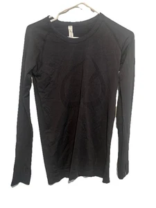 CRZ Yoga schwarz Langarm Daumenloch Top Größe Medium Neu mit Etikett - Bild 1 von 4