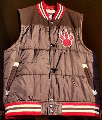 Rare Mitchell And Ness Toronto Raptors Retro Puffer Vest Size Large - Image 1 of 4