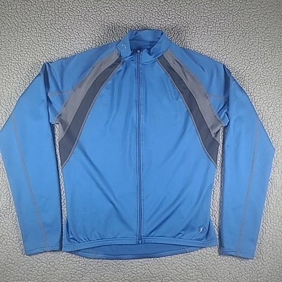 Novara Cycling Jacket Men's Size L Blue Lightweight Long Sleeve Full Zip Pockets - Image 1 of 4