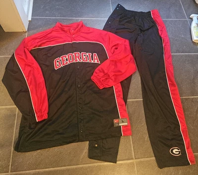 VTG 90'S Y2K NIKE GEORGIA BULLDOGS TEAM ISSUED SHOOTING JERSEY PANTS SZ L SET - Image 1 of 4