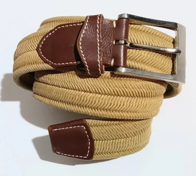 Tommy Bahama Hombre Cinturón Caqui Tostado Tejido Tela/Cuero Hebilla Acero España Talla Med Foto 1 de 4