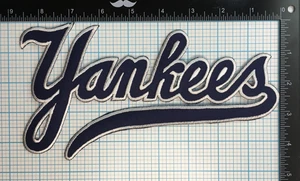 NEW YORK YANKEES MLB BASEBALL VINTAGE LARGE 8.75" CURSIVE SCRIPT TEAM LOGO PATCH - Picture 1 of 4