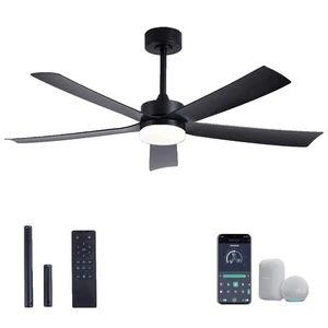 52 Inch Smart Ceiling Fans with Lights & Remote Modern Bedroom Alexa Ceiling Fan - Picture 1 of 14