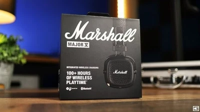 Marshall Major V headphones Bluetooth  on-ear 100 hours foldable black ,new - Image 1 of 3