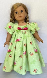 Ladybugs on Green Flannel Nightgown  Made For 18" Dolls  Free Shipping - Picture 1 of 4