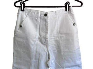 Denim & Co Size 10 White Denim Cropped Jeans - Picture 1 of 7