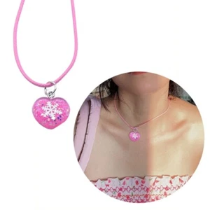 Sequins Heart Snowflake Necklace Fashion Simple Clavicle Chain Women Girls - Picture 1 of 16