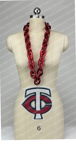 New MLB MINNESOTA TWINS Jumbo Big RED Fan Chain Necklace Foam Cover