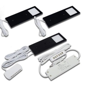 LED Unterbauleuchte ECO-Pad F 3er Set schwarz Küche Neu - Bild 1 von 3