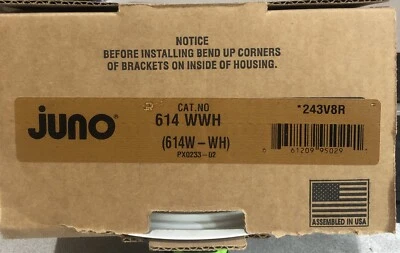 Juno Lighting 614W-WH 6-Inch Standard Slope Downlight White Baffle White Trim