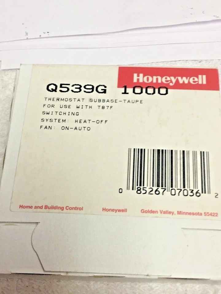 Honeywell Q539g1000 Round Htg Only Subbase 3-position Switch