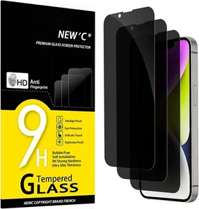 3X 9H Hardness Privacy Screen Protector For iPhone 14, 13 Pro, 13 6.1" NEW'C New - Picture 1 of 3