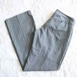Grey Striped Straight Leg Dress Pants Women's Junior Size 1 - Picture 1 of 4