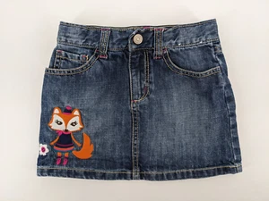 2013 Gymboree Fashionable Fox Denim Jean Skort Girl's Size 6 - Picture 1 of 9
