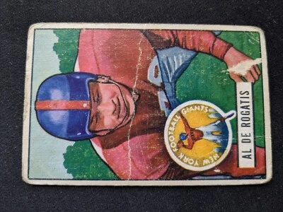 1951 Bowman Football Card # 55 Al DeRogatis - New York Giants (VG) - Image 1 of 3