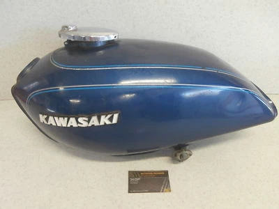 Kawasaki Kz400d KZ400 KZ 1976 1977 tanque de gasolina genuino combustible azul + llave + tapa Foto 1 de 4