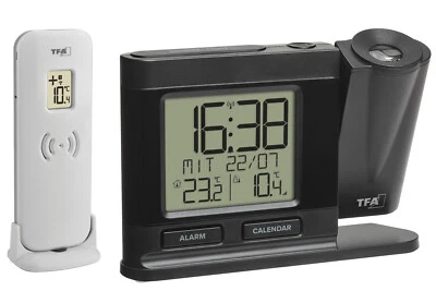 TFA 60.5018.01 Projektionswecker digital innen aussen Temperatur Funkwecker DCF - Bild 1 von 4