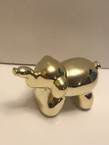 Elephant - Ceramic / Goldfinish Stands 3” Tall Approx. 4 1/2” Long. Decoration - Picture 1 of 5