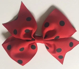 Neu! Schleife nach Maß Boutique Schleife rot schwarz gepunktet - Bild 1 von 3