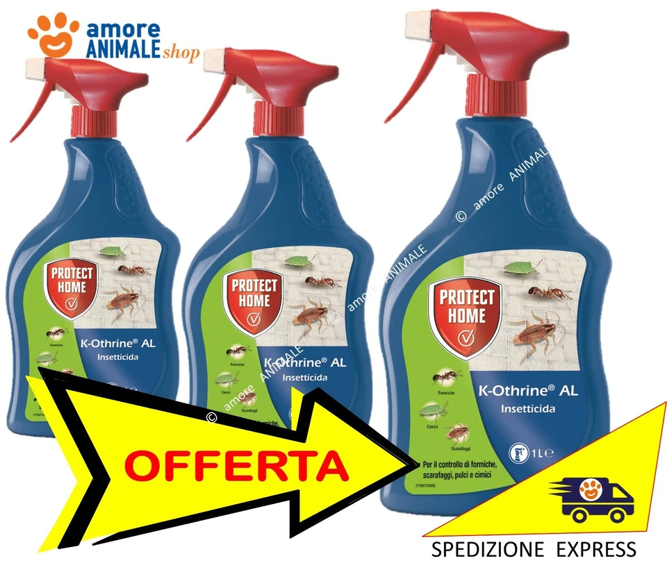 FASTION / K-OTHRINE AL → 1 Lt - Insetticida PRONTO USO Formiche Scarafaggi Pulci