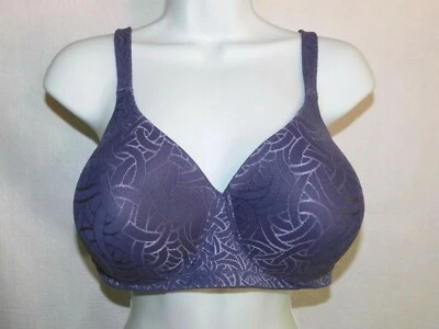 Sujetador Vanity Fair para mujer púrpura cuerpo brillo floral sujetador inalámbrico #72298 talla 42D Foto 1 de 4