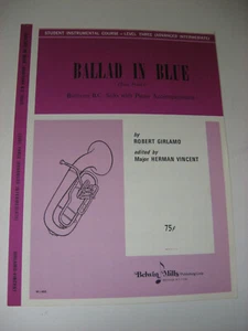 Robert Girlamo Ballad in Blue Tone Poem Baritone B.C. Solo w/ Piano Sheet Music - Picture 1 of 4