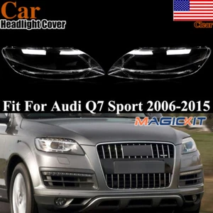 Fit For Audi Q7 2006-2015 Clear 2PCS Left Right Headlight Headlamp Lens Cover - Picture 1 of 13