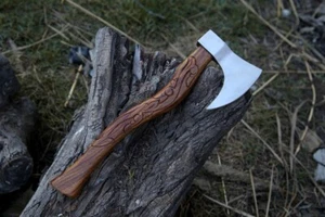 Custom Handmade Carbon Steel Viking Axe Real Hatchet Norse Viking Axe With Cover - Picture 1 of 11
