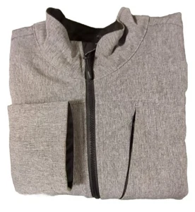 Champion Gray Zip Up Jacket With 3 Front Zip Pockets And 1 Inside Pocket Size L - Picture 1 of 3