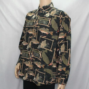 Camisa K's Outdoors Fishing Theme Negra 2XL Manga Larga Botón Delantero - Imagen 1 de 8