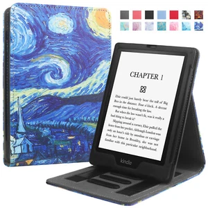 Color Painting Leather Case For Kindle Paperwhite 2022/2021/2018 Auto Wake/Sleep - Picture 1 of 18