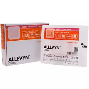 Smith & Nephew Allevyn Gentle Border Foam Dressing 3" X 3" Box of 10 - Picture 1 of 1