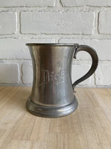 Vintage English Pewter Clear Bottom Stein Raimond, England Engraved “Dick” - Picture 1 of 12