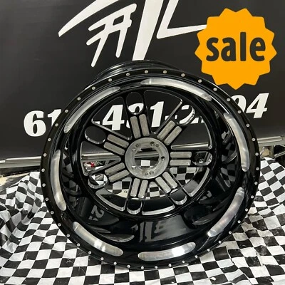 CLEARANCE 330 FAT TIRE BLACK CONTRAST SLAM REAR WHEEL 99-24 SUZUKI HAYABUSA - Image 1 of 4