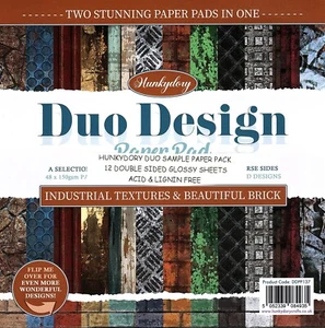 Industriel Textures & Beau Briques Hunkydory Duo Design 8x8 Échantillon Papier - Picture 1 of 13