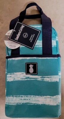 Изолированная двойная винная сумка с короткими ручками новая с бирками ~ Southern Living от Dillards ~ герметичная! - Изображение 1 из 4