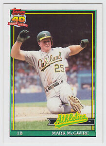 1991 Topps - Mark McGwire - #270 - Error - Slugging Pctg Listed as 618 - NrMt-Mt