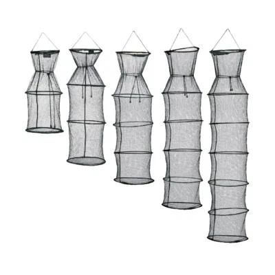 KONGER SETZKESCHER MIT ZUGSCHNUR, BOOTSETZKESCHER, KÖDERFISCH, KESCHER SCHWARZ