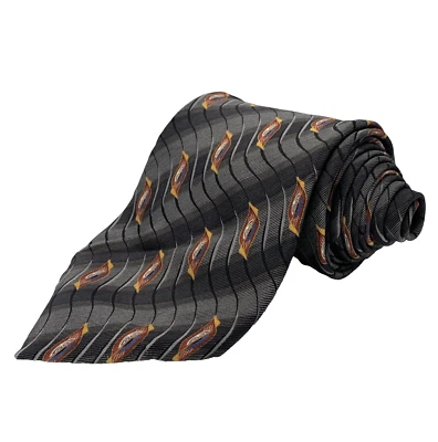 Corbata BILL BLASS Etiqueta Negra Seda Para Hombre Talla 3.75" x 58" Gris Abstracto Corbata Trabajo Foto 1 de 4