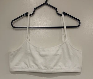 Gap Kids Girls Cotton Adjustable Strap Elasticized Band Soft Basic Bra White XL - Picture 1 of 4