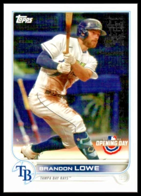 2022 Topps Opening Day #12 Brandon Lowe Tampa Bay Rays - Image 1 of 2