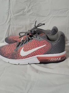 Size 9- Womens Nike Air Max Sequent 2 Pink and Grey Excellent Condition  - Picture 1 of 6