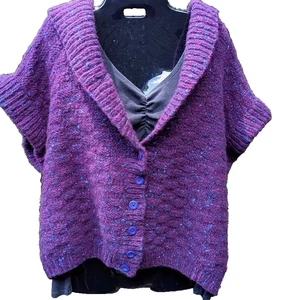 Irish Style Damen Pullover Größe M Irland Wolle Grob Oversize Kurzarm - Bild 1 von 11