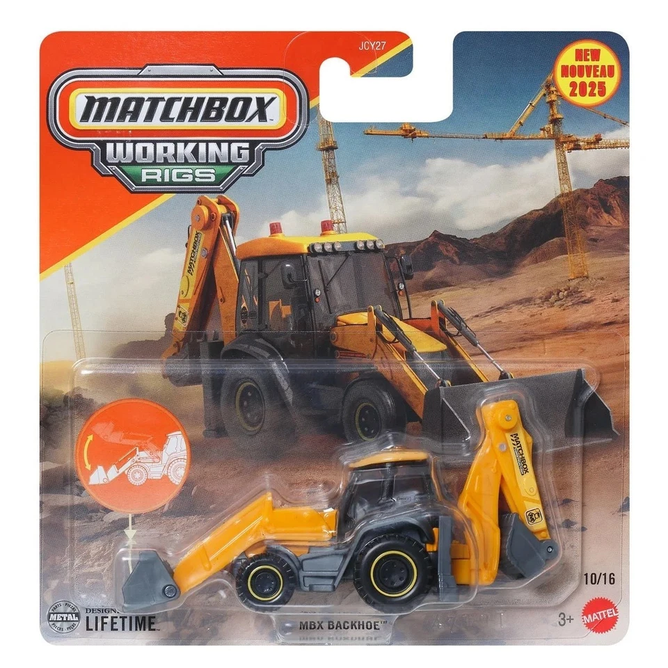 Matchbox - 2025 Working Rigs 10/16 MBX Backhoe (BBJBX68) - Image 1 of 1
