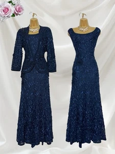 CHESCA & JACQUES VERT Size UK 14 Navy Cornelli Mother Of The Bride Outfit Bag - Picture 1 of 7